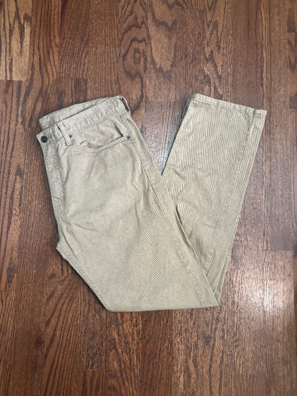 Levi's 505 Men's Jeans W36 L34 Beige Khaki Straight Leg 5 Pocket Pants
